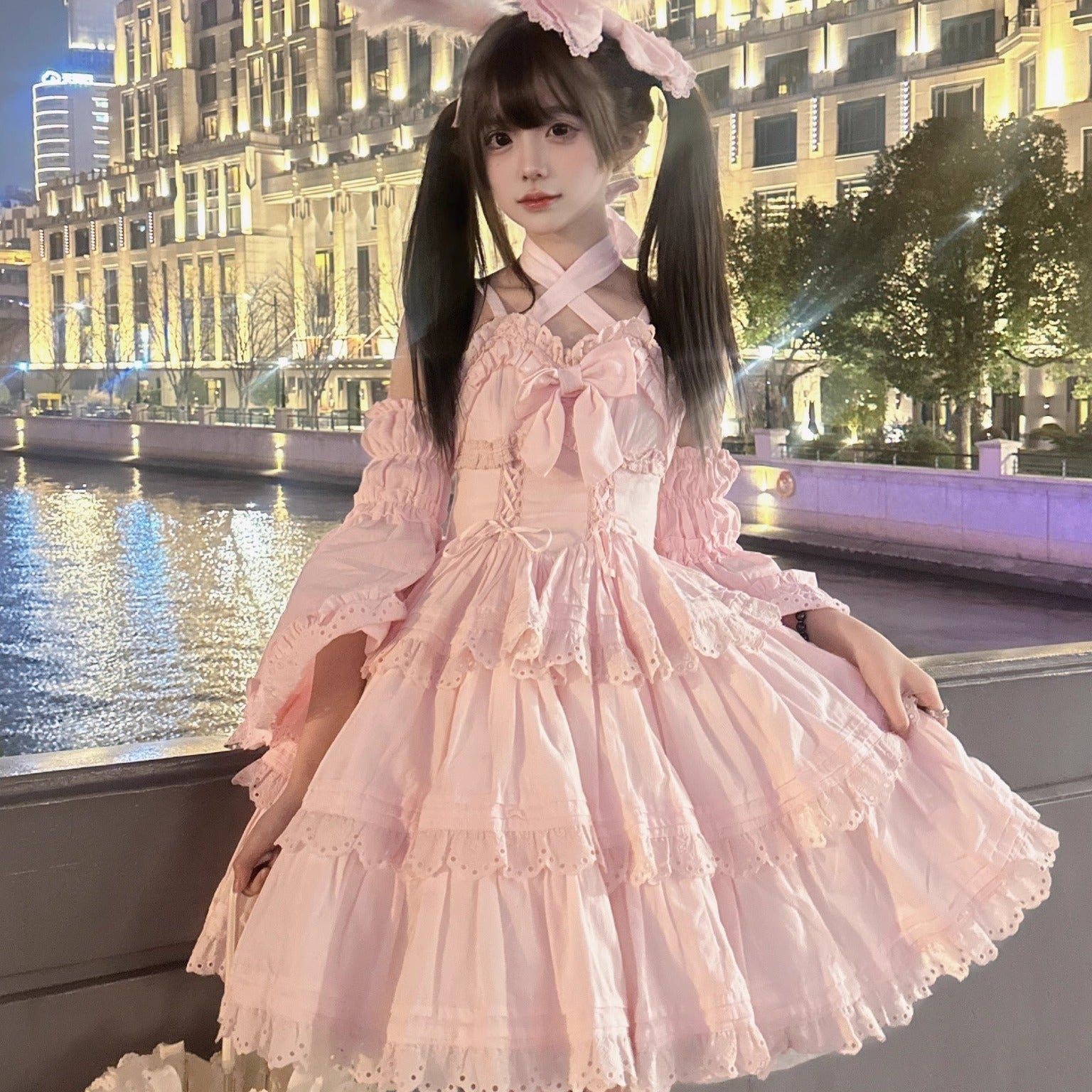 Miss Flora - Cotton Sweet Lolita Dress Set Doll-like OP and JSK - image 2
