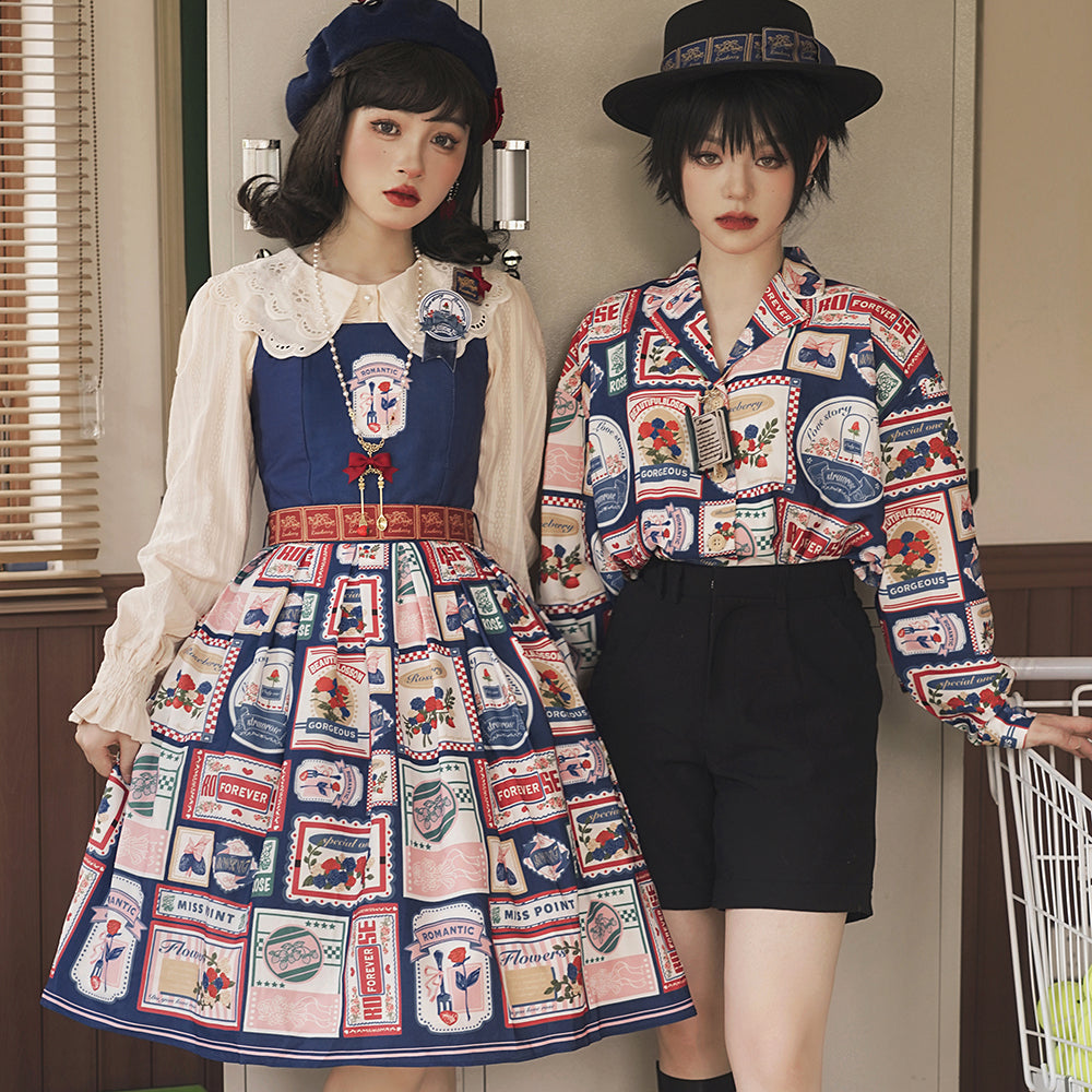 Strawberry Rose - Vintage American Casual Lolita JSK Dress - image 2