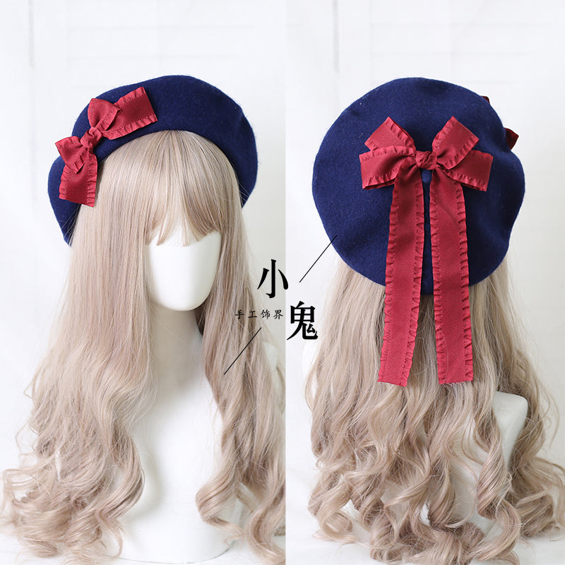Sweet Bow Multicolors Lolita Wool Beret - image 5
