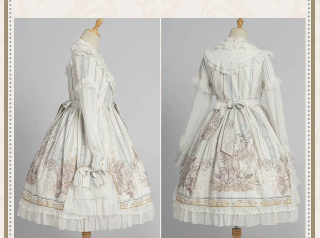 Chiffon Classic Lolita OP Dress, Long Sleeve - image 12