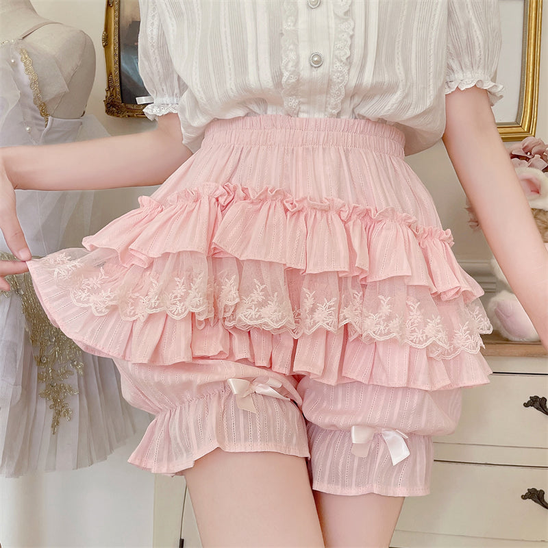 Cotton Sweet Lolita Bloomers, Tiered Ruffle - image 1