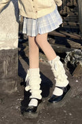 Cute Lolita Leg Warmers Winter Knitted JK Pile Socks - image 3