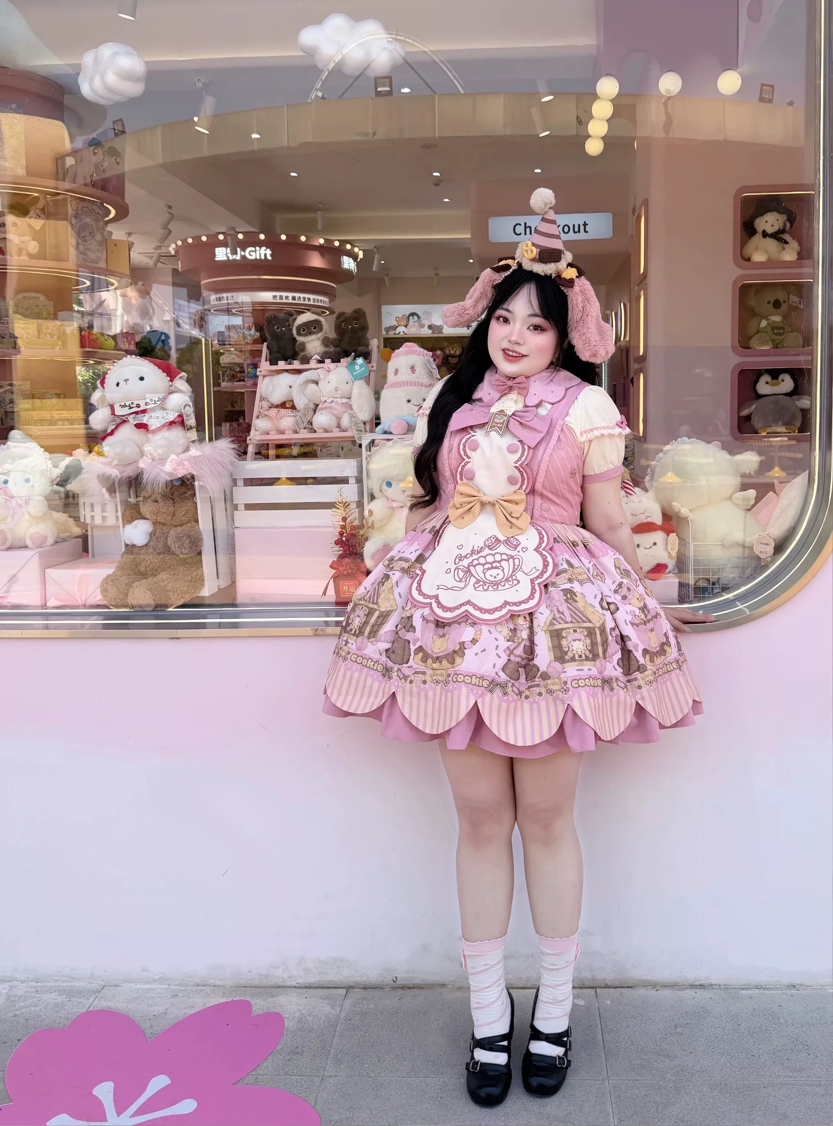 Bear Biscuit SP - Kawaii Lolita Bear Printed Dress Set with Bows - image 32
