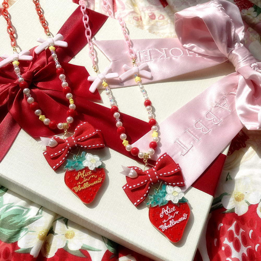 Sweet Lolita Strawberry Necklaces, Rings, Hair Clips and Brooches - image 15