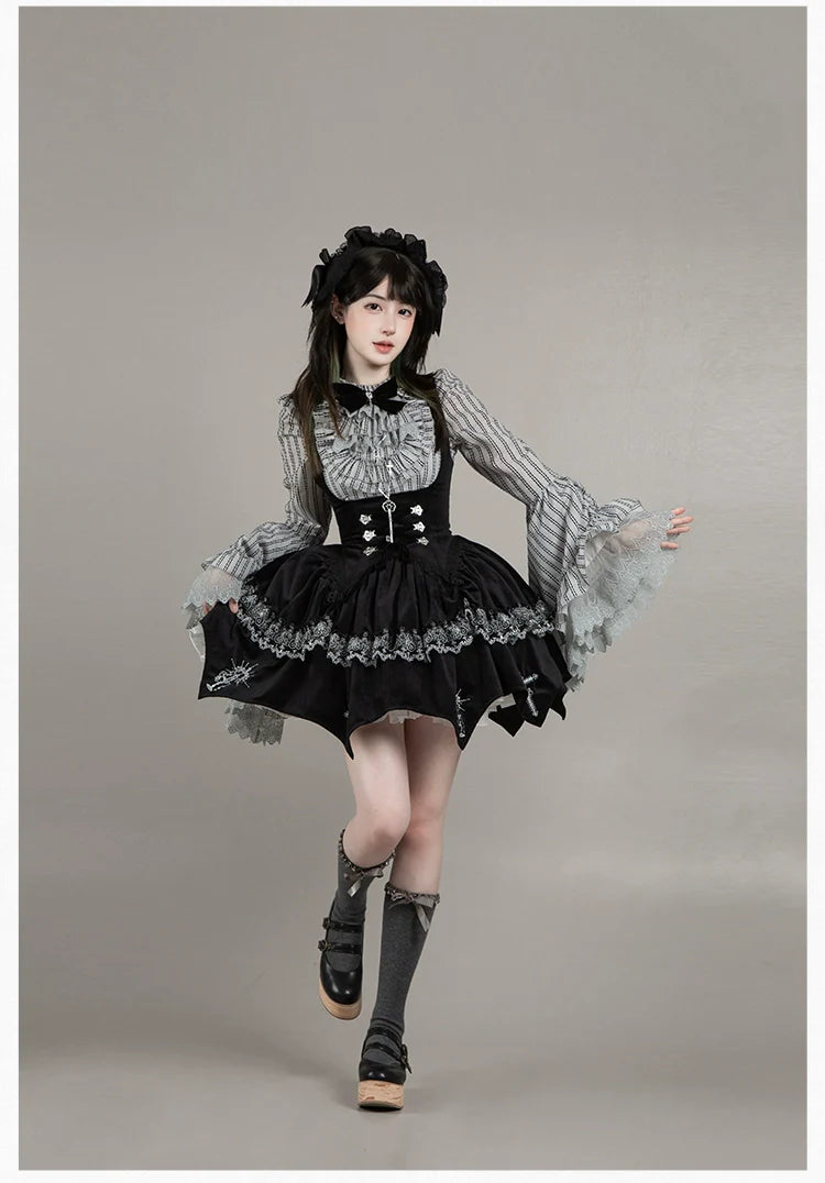 Raven's Night Song Oriental Gothic Lolita Dress Set - image 50