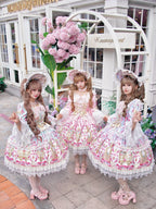 Rose Garden Prelude - Sweet Lolita OP Dress, Floral Printed - image 16