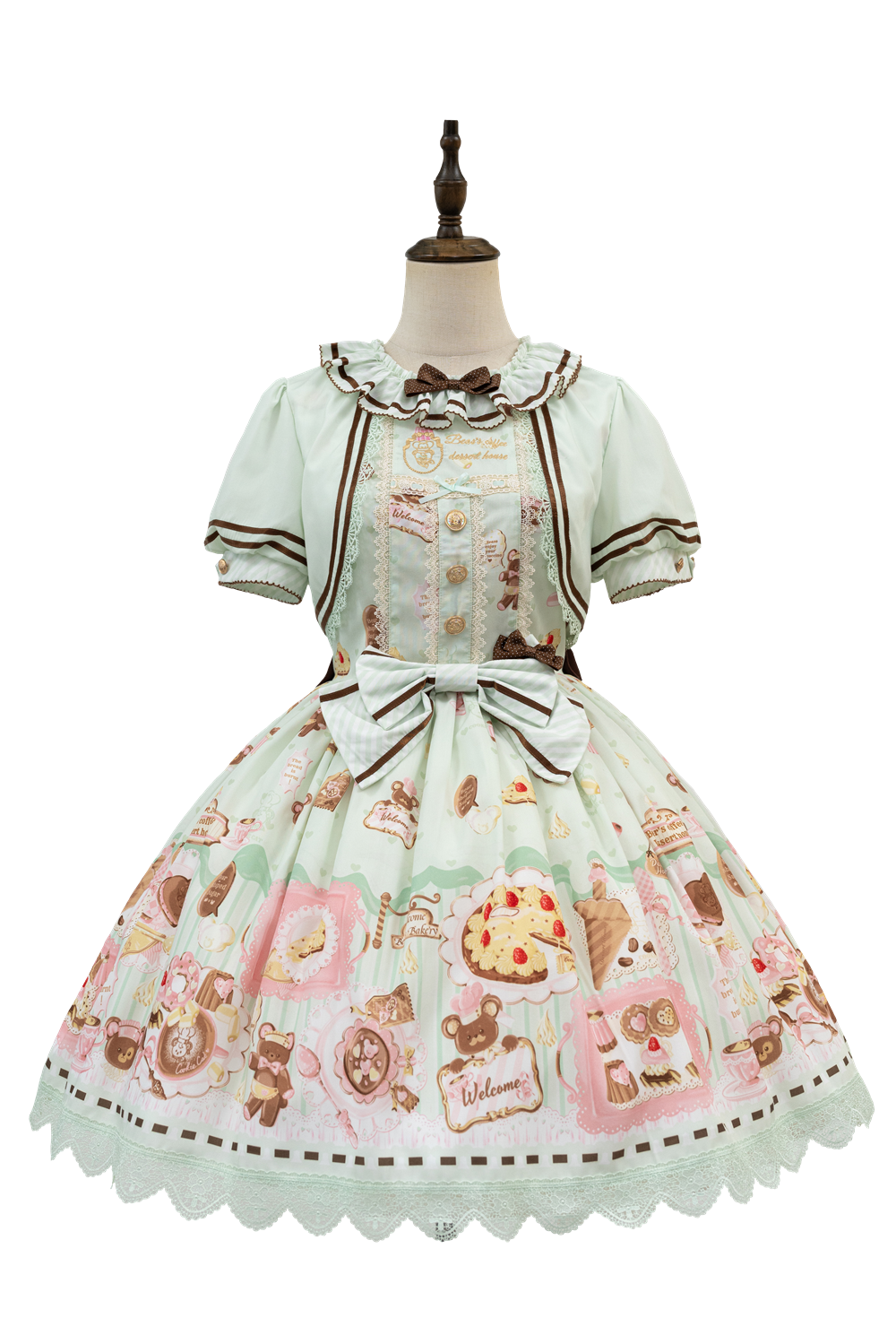 Dream Teahouse - Dessert Print Kawaii Lolita OP Dress Suit - image 52