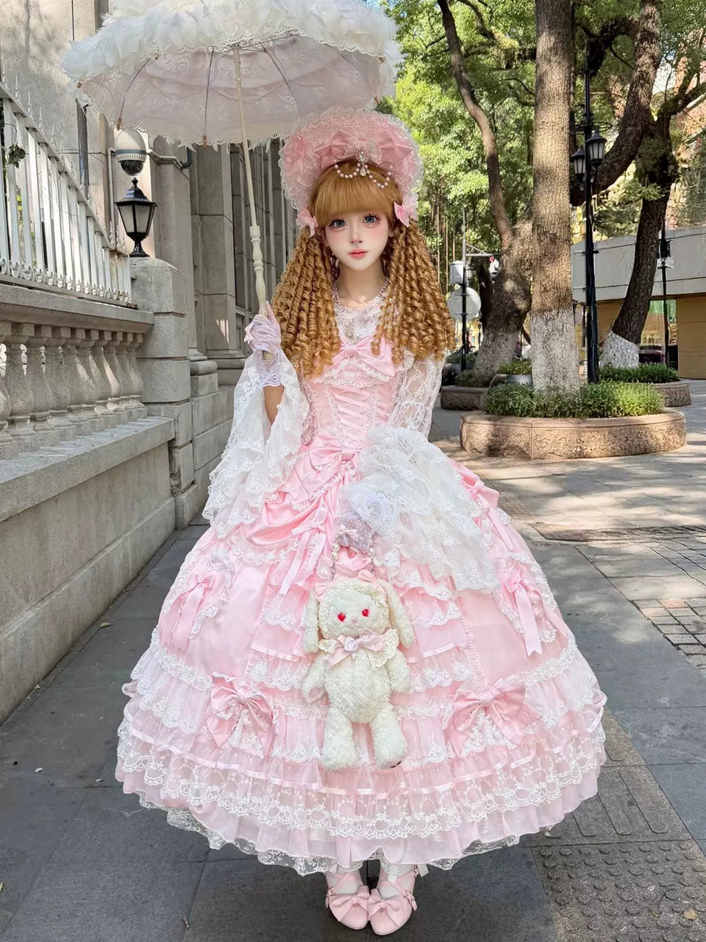 Drapery Poem - Sweet Wedding Lolita JSK Dress, Long Tiered Skirt - image 6