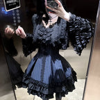 Six-Panel Gothic Lolita JSK Dress with Tiered Ruffles - image 14