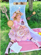 Bear Biscuit SP - Kawaii Lolita Bear Printed Dress Set with Bows - image 33