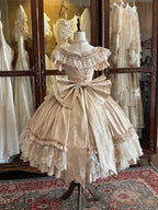 Bourbon Rose Ivory Fan Lace Embroidery Classic Lolita OP Dress - image 11