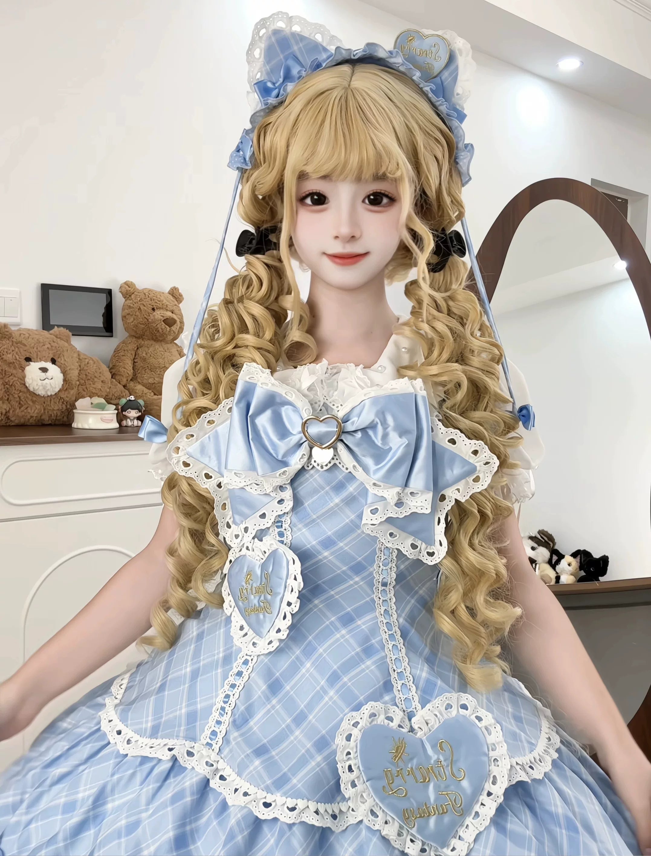 Shibuya Honey - Plus Size Sweet Lolita Plaid OP & JSK Dress - image 10