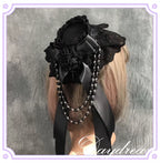 Gothic Lolita Top Hat Lolita Tea Party Halloween Hair Accessory - image 2