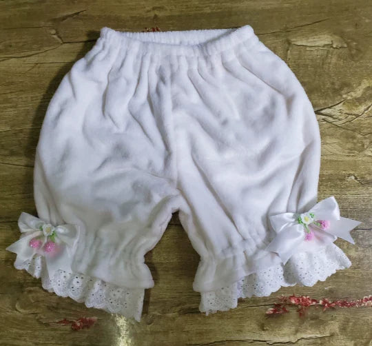 Winter Coral Fleece Lolita Bloomers with Lace Trim - image 2