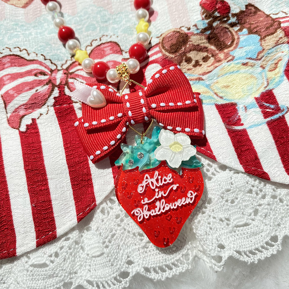 Sweet Lolita Strawberry Necklaces, Rings, Hair Clips and Brooches - image 4