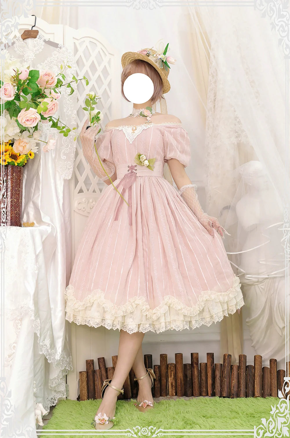 Tulip - Classic Lolita Short Sleeve OP Dress - image 3