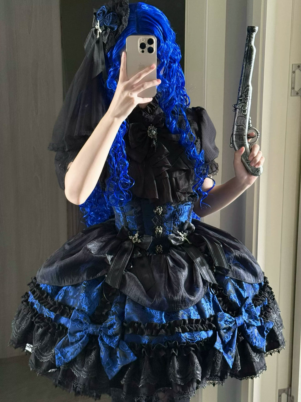 Spider Cross Knot Gothic Lolita Skirt and Blouse Set - image 6