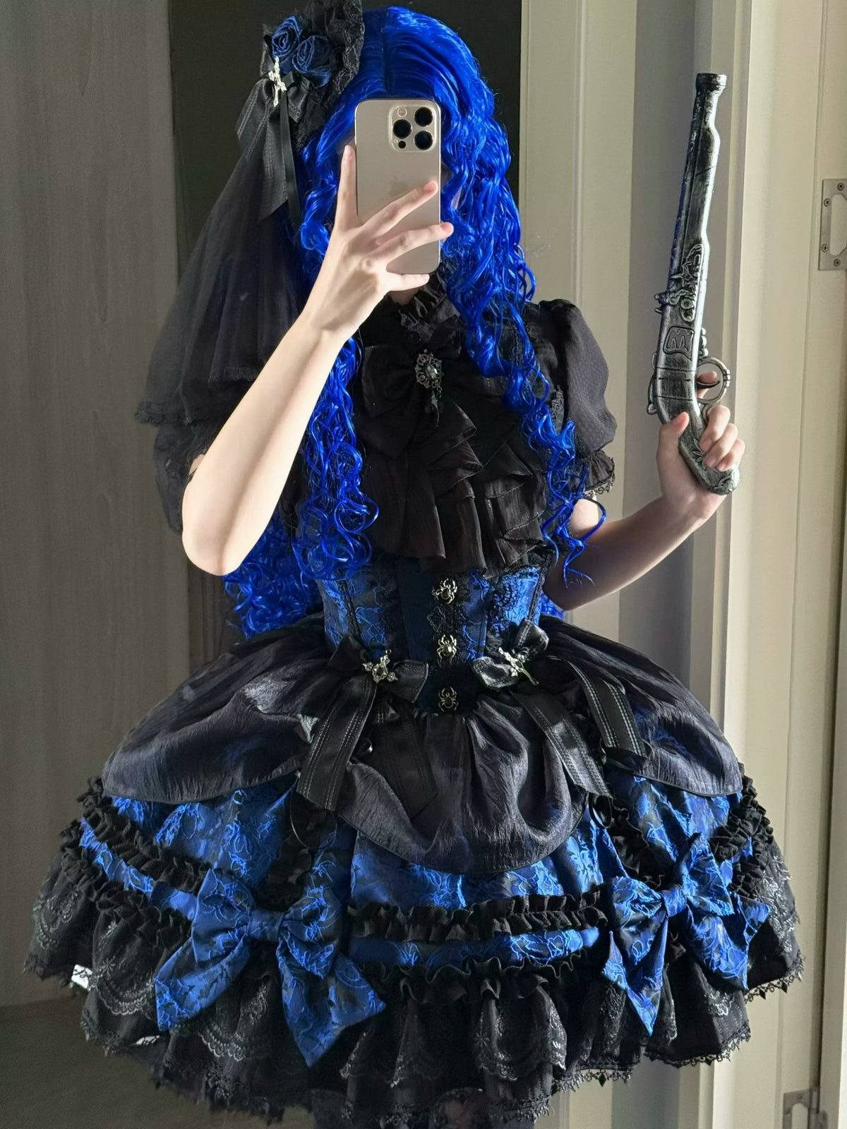 Spider Cross Knot Gothic Lolita Skirt and Blouse Set - image 6