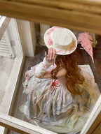 Flower Field Oil Painting Pastoral Irregular Lolita JSK Dress and Accessories - image 10