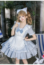 Seven-Day Bell - Blue Classic Lolita Striped OP Dress, Sailor Collar - image 21