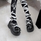 Devil Cross - Punk Lolita Shoes Cross High Platforms Shoes - image 11