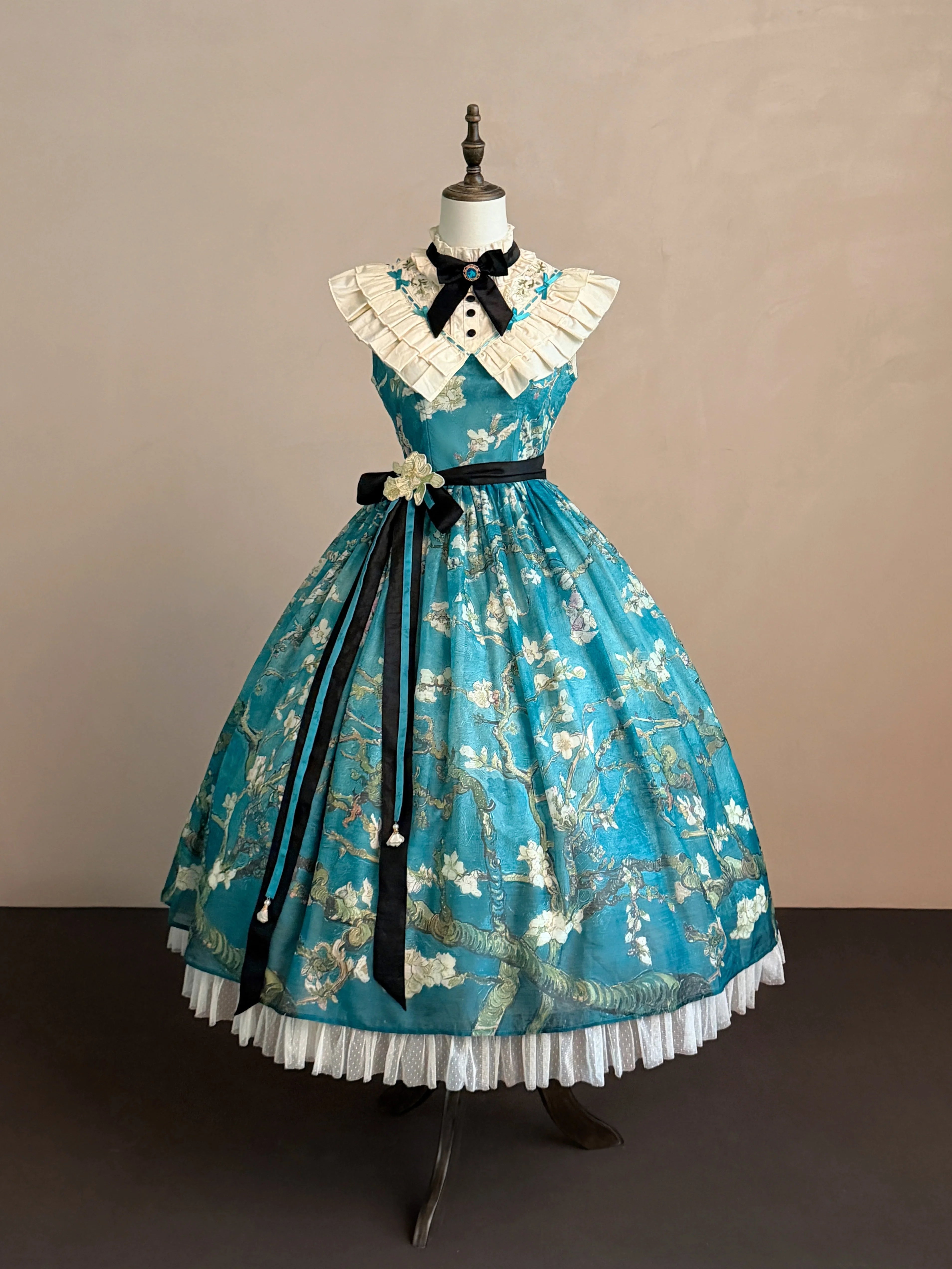 Everblooming Apricot Blossoms Classic Lolita High-Collar JSK and Accessories - image 13