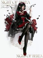 Night of Berea Gothic Lolita OP Dress in Black and Red - image 7