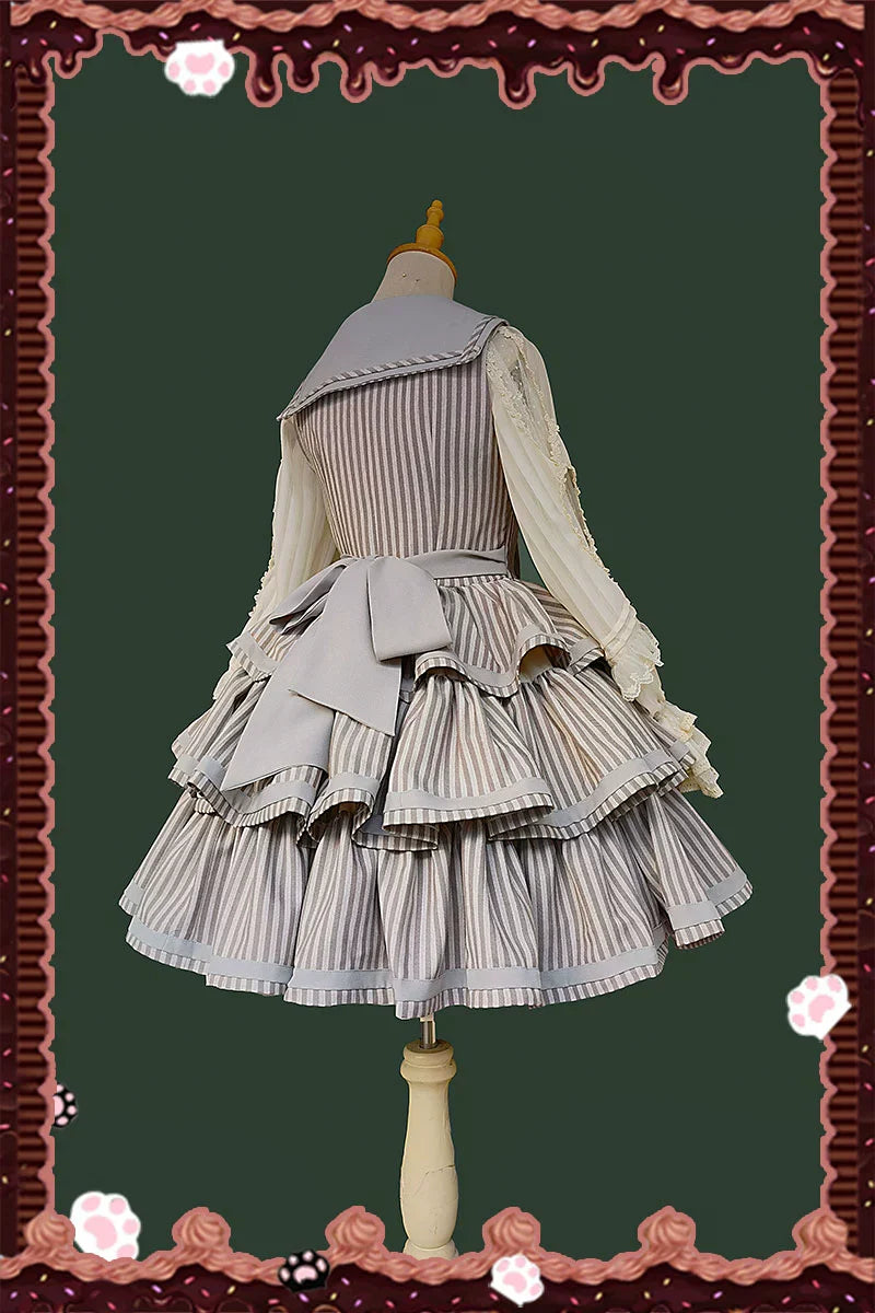From Afar - Vintage Striped Peppy-Style Lolita JSK & Cape - image 20