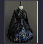 Night Traveler - Classic Gothic Lolita Dress with Stained Glass Window Print - image 20
