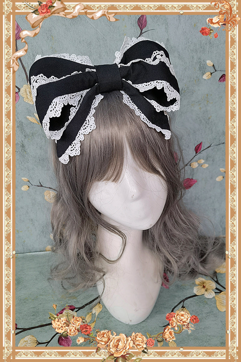Doll-like Old-School Lolita OP Dress, Patchwork Sleeve and Accessories - image 8