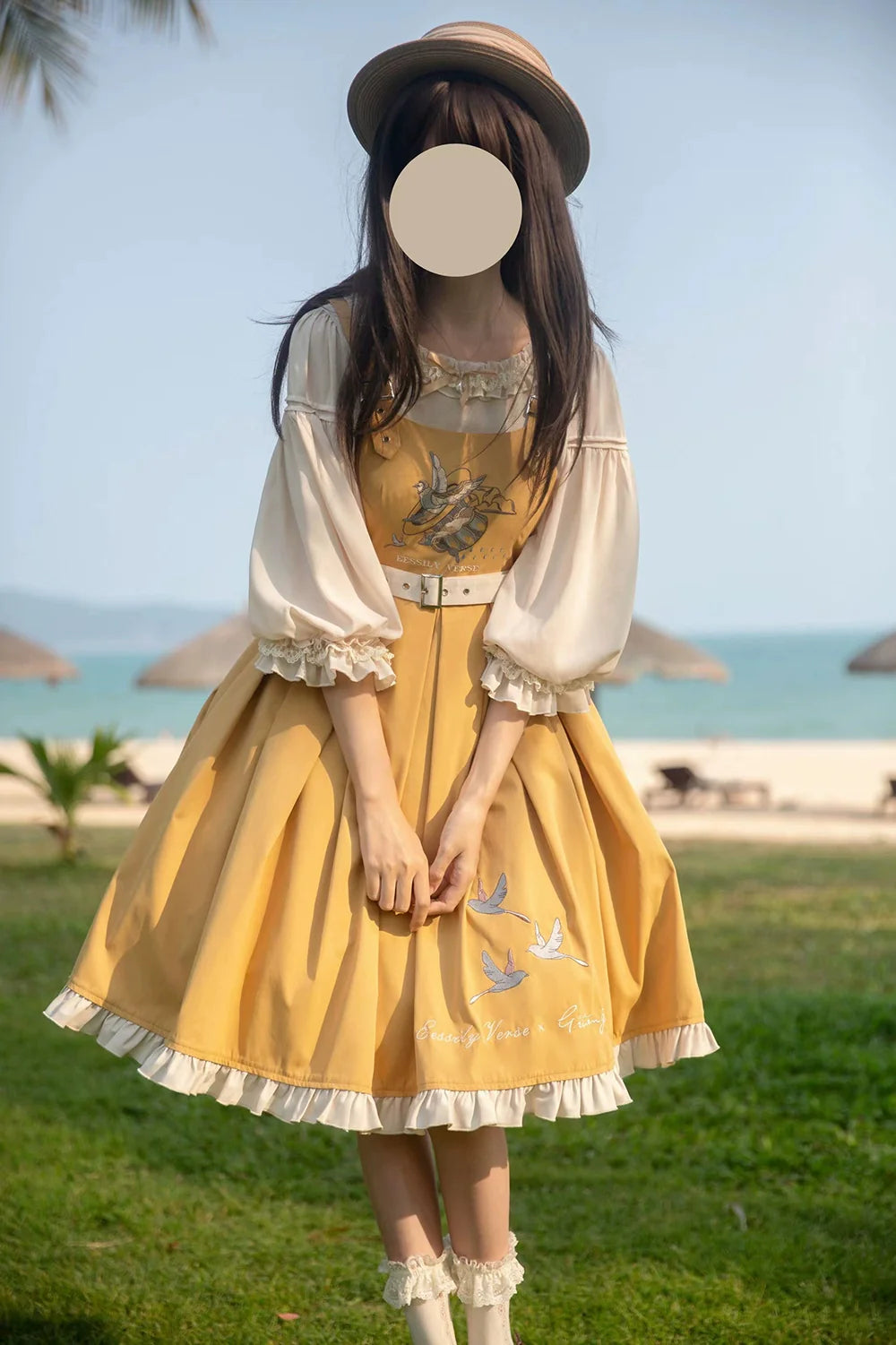 Flying Bird - Plus Size Elegant Lolita JSK Dress With Bird Embroidery - image 30