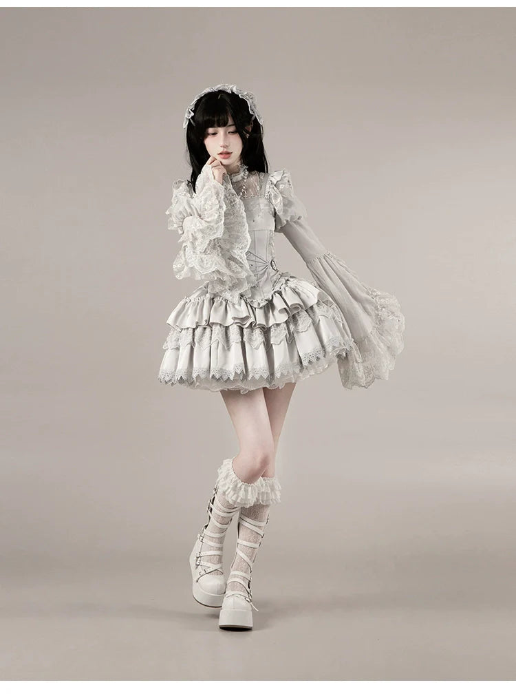 Humanoid Robot - Silver Gothic Lolita Mermaid Skirt Set - image 55