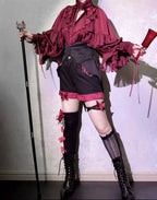 Blue Moon Bone Erosion - Gothic Lolita Waist Cincher, Bat Wing Hem - image 23