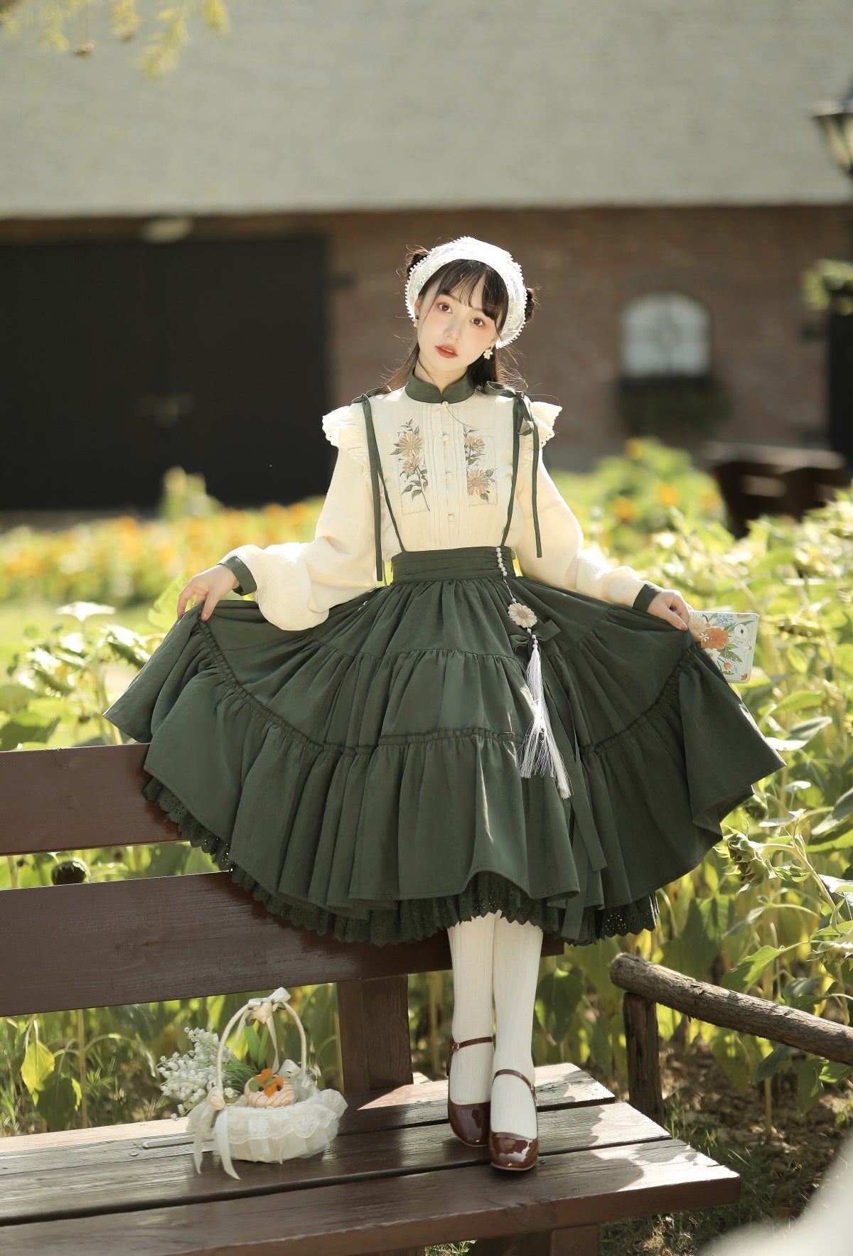 Sunflower Appointment - Oriental Classic Lolita Skirt and Blouse - image 18