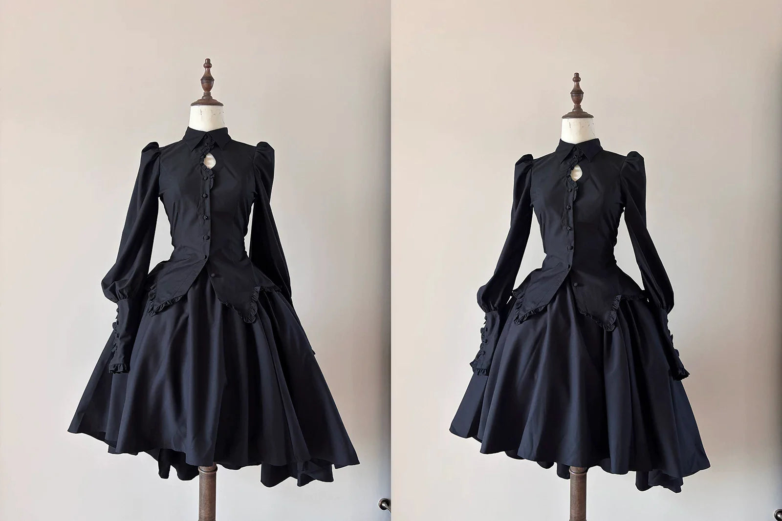 Shadow Hymn - Gothic Lolita Solid Shirt & Skirt, Side Zipper - image 8