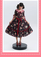 The Bear's Strawberry Field - Daily Lolita OP Dress With Petal Collar & Bear Strawberry Print and Accessories - image 14
