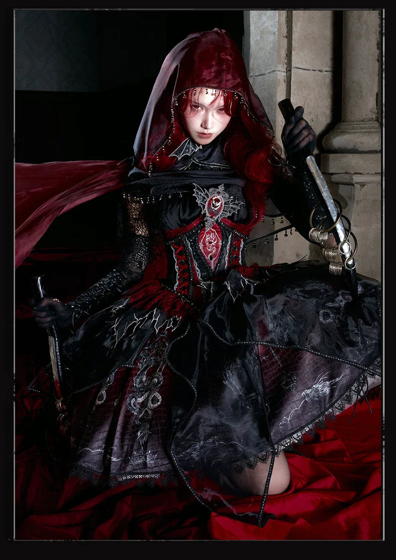 Bone Dragon - Gothic Lolita Corset JSK Dress Set with Embroidery - image 61