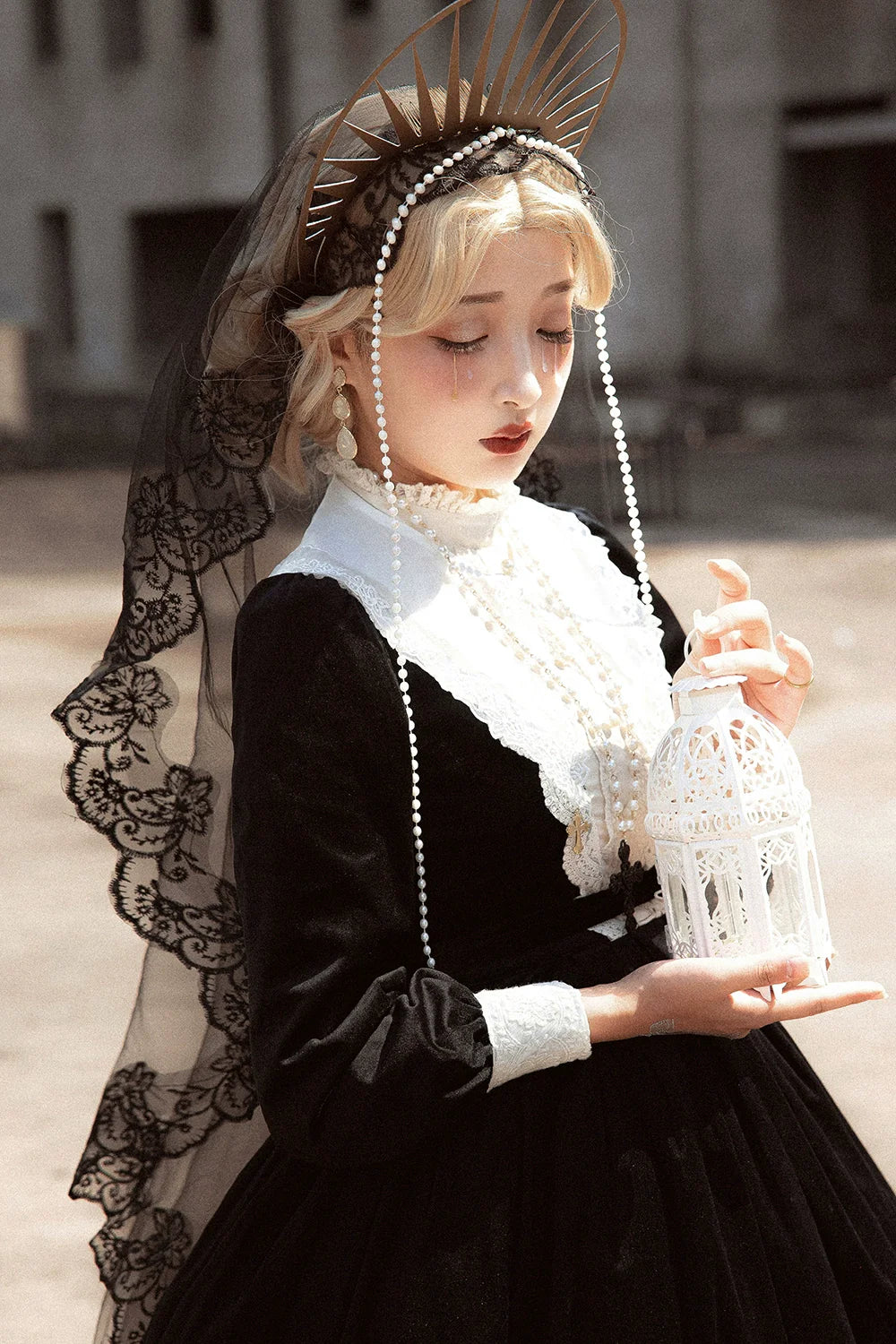 Vintage Elegant Velvet OP Dress - image 32