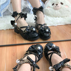 Fairy Godmothe - Preppy Style Flat Shoes Mid Heel Round Toe Lolita Shoes - image 7