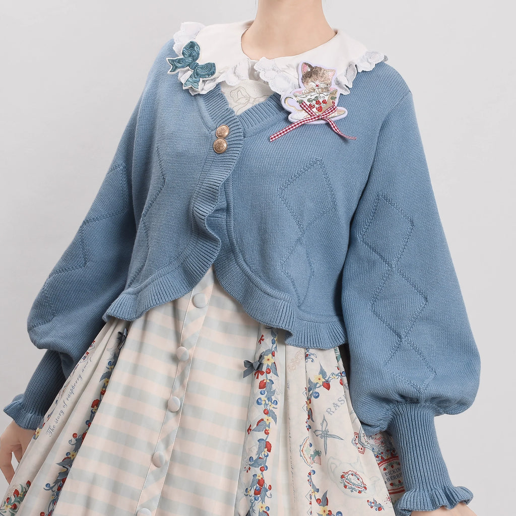Cookie - Vintage Lolita Cardigan, Short Sweater - image 7