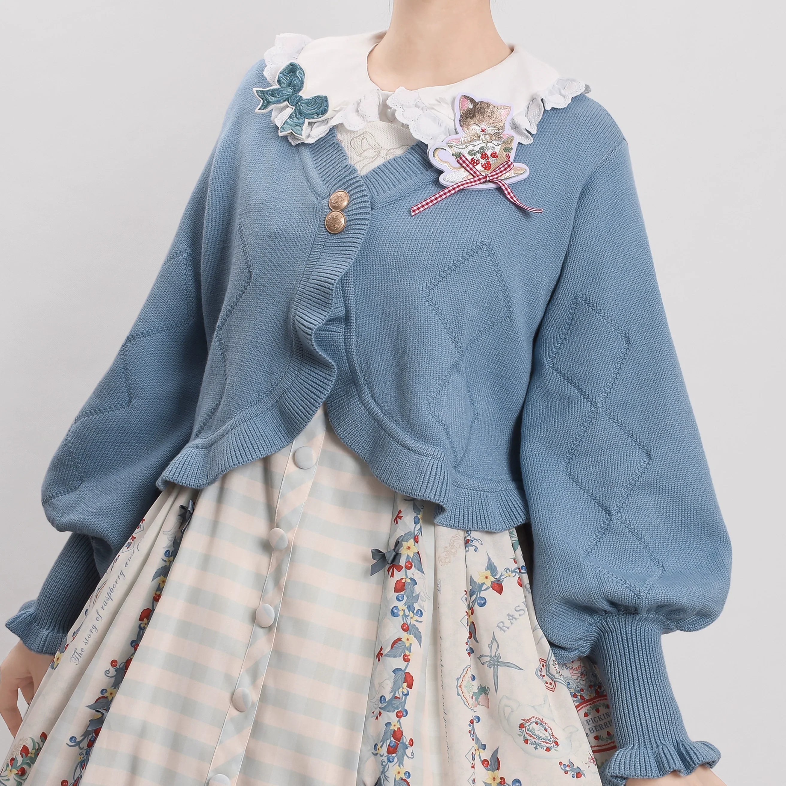 Cookie - Vintage Lolita Cardigan, Short Sweater - image 7