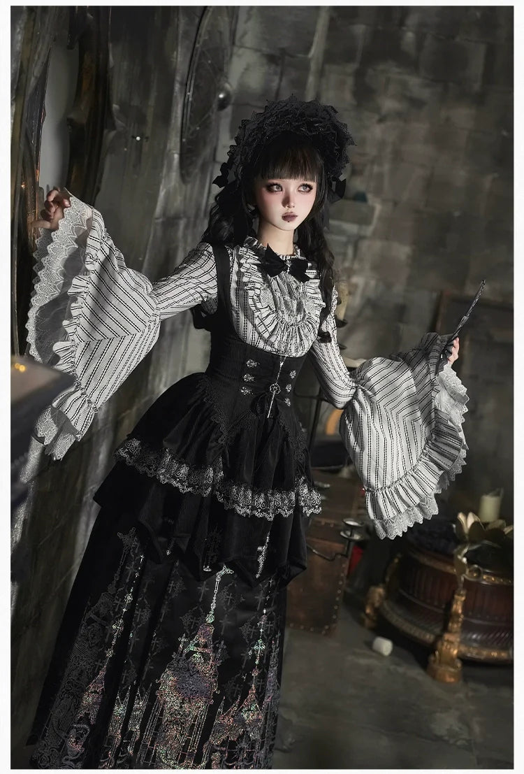Raven's Night Song Oriental Gothic Lolita Dress Set - image 33