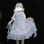Coral Jellyfish - Sweet Lolita High-waist JSK Dress, Jellyfish & Coral Print and Accessories - image 56