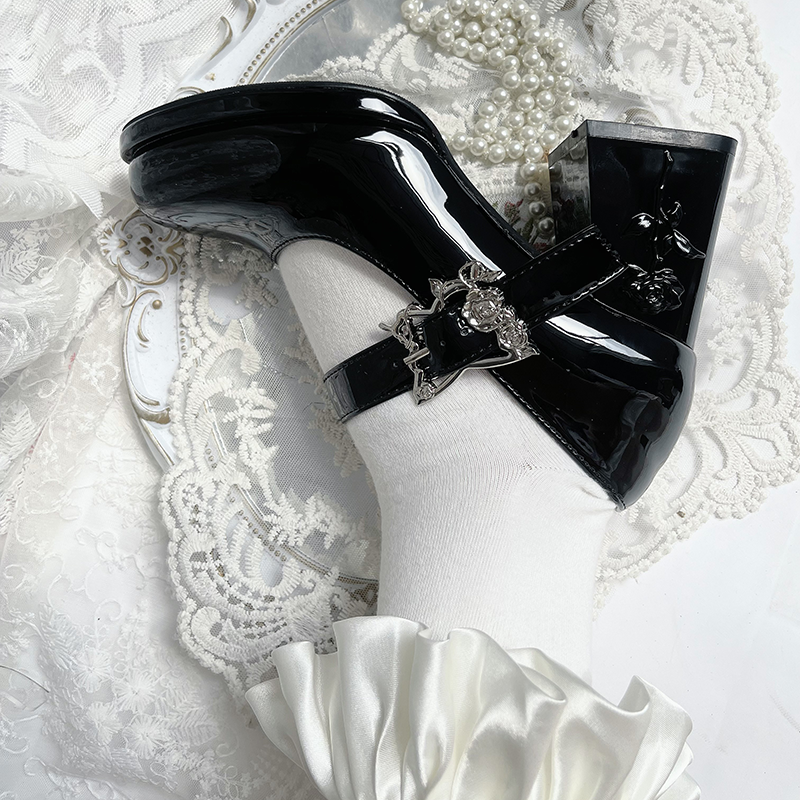 Wanxiang Cycle - Elegant Lolita Heels with Embossed Rose - image 20