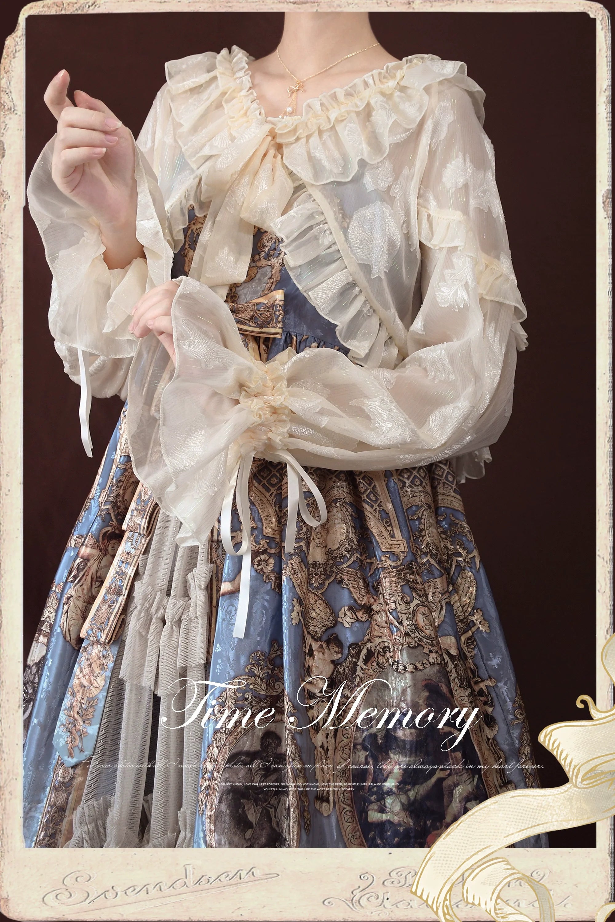 Xianbei - Sweet Lolita Chiffon Lantern Sleeve Cardigan with Bow - image 17