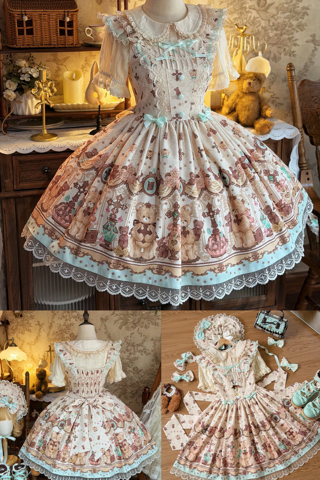 Cross Bear Sweet Vintage Original Lolita JSK and OP Dress Series and Accessories - image 6