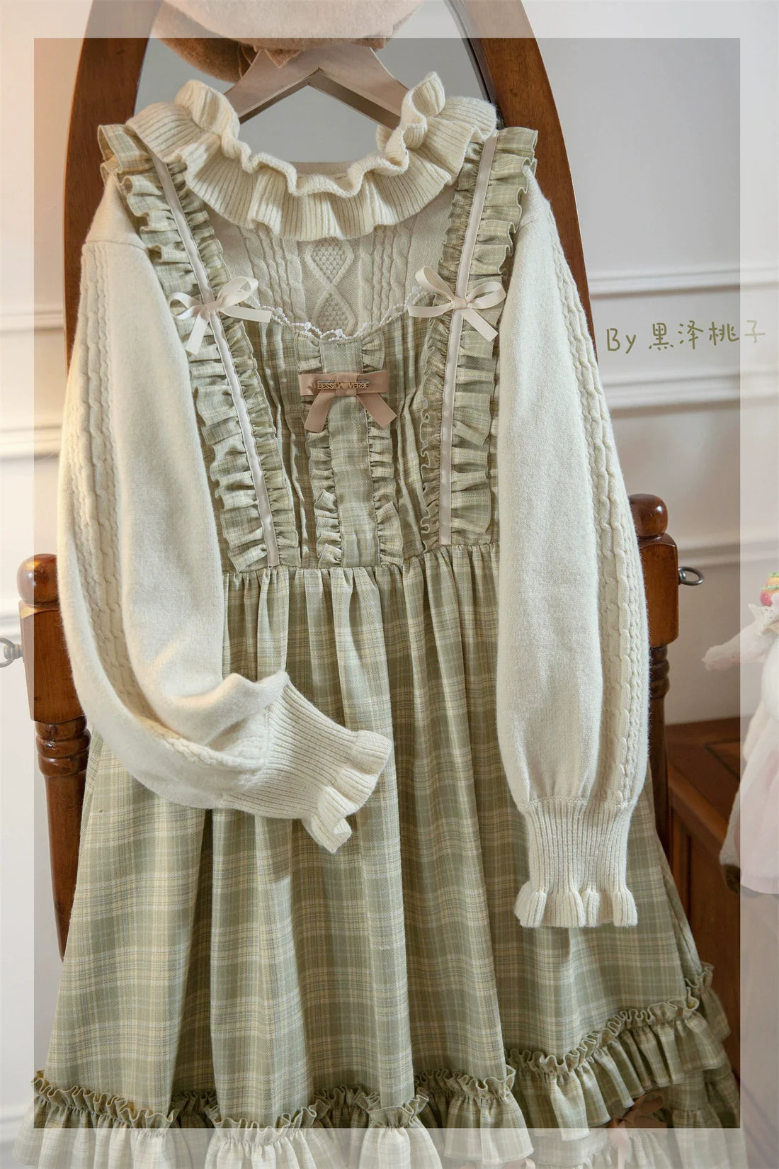 Green Fairy Tales Classic Plaid Plus Size Lolita JSK Dress - image 24