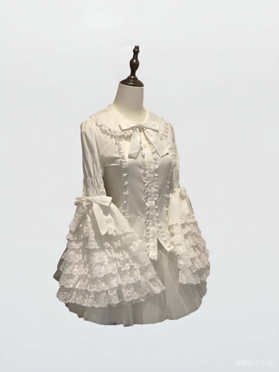 Cannelés - Elegant Lolita Cotton Blouse, Hime Sleeve - image 4