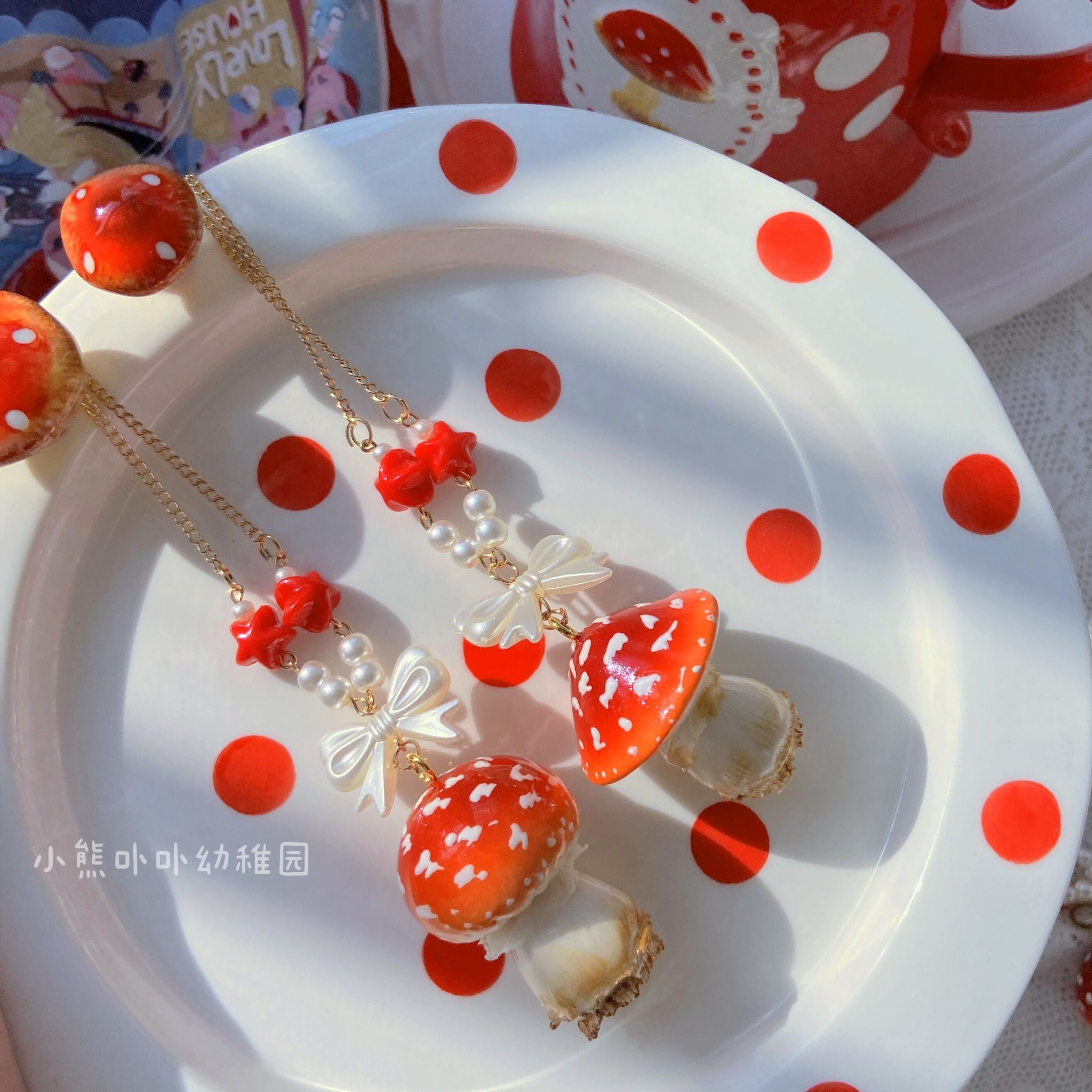 Handcraft Kawaii Lolita Mushroom Necklace - image 24