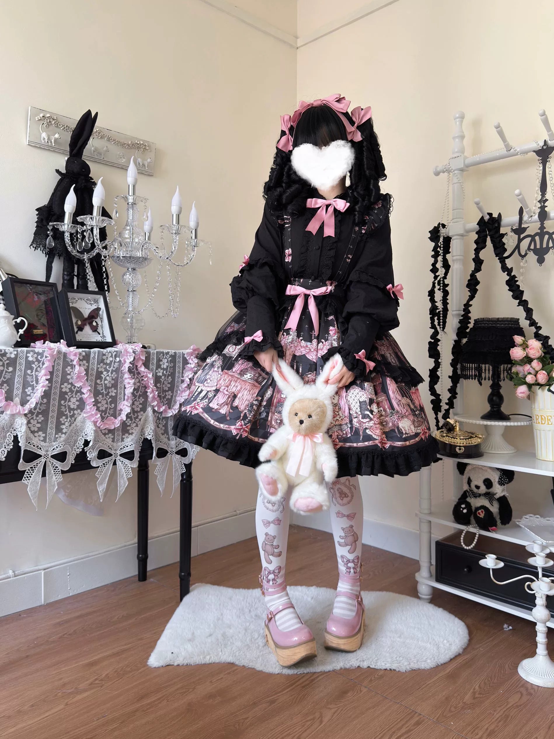 Missing Lamb Case - Gothic Lolita Dress Set with Sheep Prints - image 38